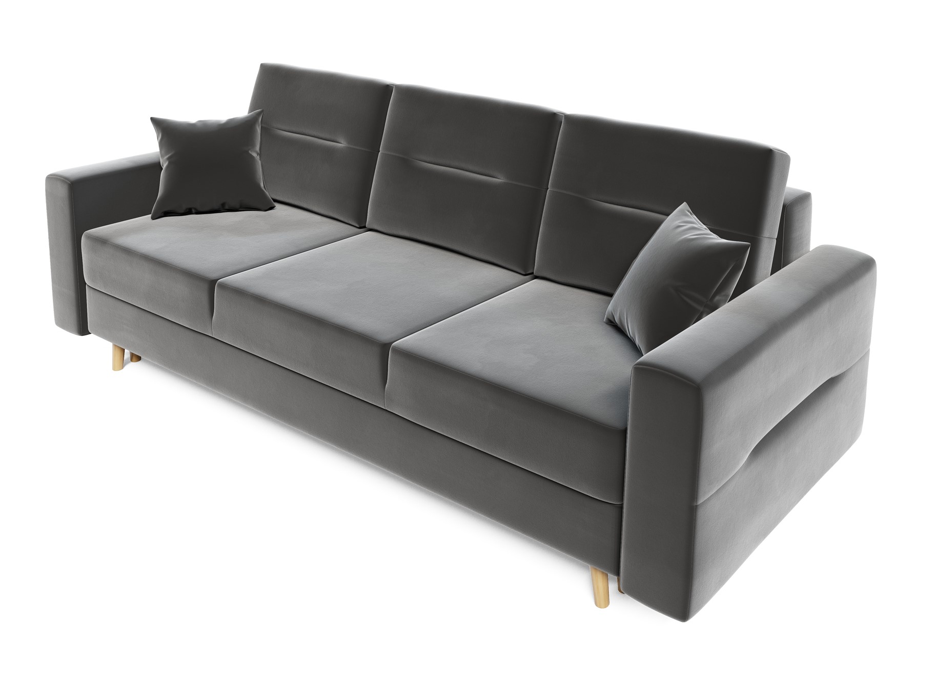Sofa 3 Sitzer BELMIRA mit Schlaffunktion Grau  Sofas  Polsterm bel  